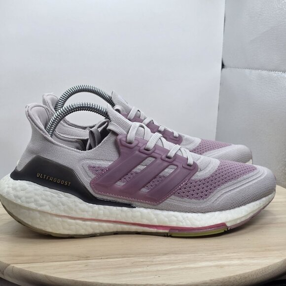 Women’s Size 8.5 - Adidas Ultraboost 21‎ Purple Ice White Running Shoes S23831 - Picture 3 of 8